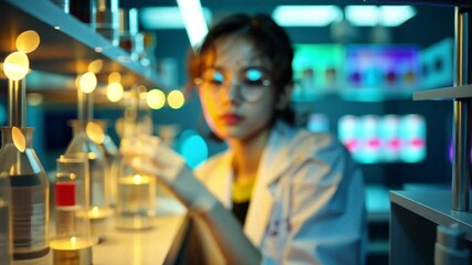 Scientist Woman in Lab, Research, Discovery, Experiment,  Innovation,  Technology,  Science,  Chemistry,  Future,  Vision,  Exploration