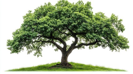 american elm tree png with green leaves,brown trunk isolated on transparent background
