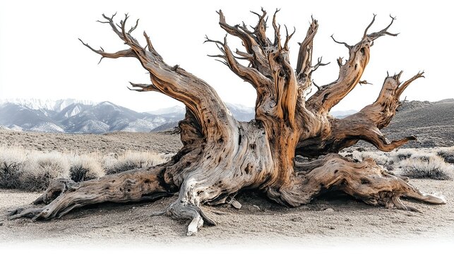ancient bristlecone pine tree in the white mountains of california usa methuselah tree png isolated on transparent background