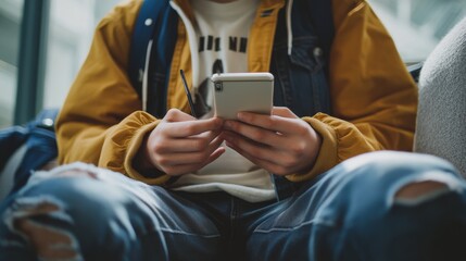 Phone overuse during study time, where a student is distracted by their phone. Featuring digital distractions in education