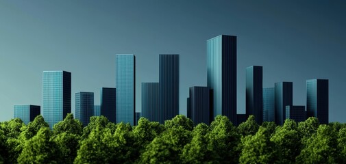 Fototapeta premium Self-sustaining eco-friendly megacities powered by AI, futuristic green business ecosystems