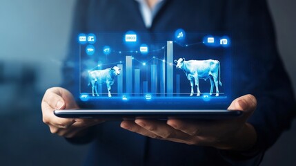 Digital Farming Technology with Data Visualization and Cattle