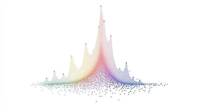 A colorful data visualization representing a probability distribution or statistical model.
