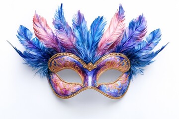 Colorful mardi gras mask watercolor style isolate on white background.