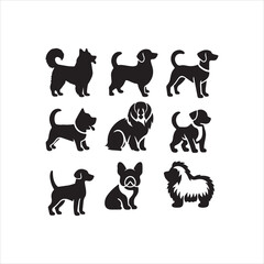 dog set of funny animals