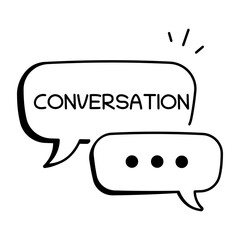 Conversation icon in hand drawn style 