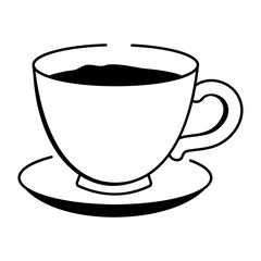 A hand drawn icon of tea cup 