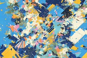 Fototapeta premium Abstract colorful geometric shapes (3)