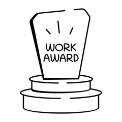 Work award icon in doodle style 
