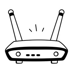 A hand drawn icon of router 
