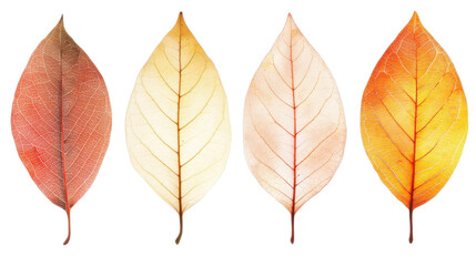 autumn leaves isolated on white background