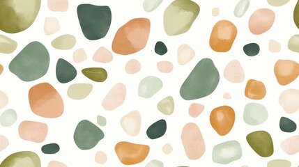 Terrazzo Tile Pattern: An inviting terrazzo tile pattern presents a medley of organic shapes in a palette of earthy colors, lending a touch of natural sophistication to any surface. Seamless pattern