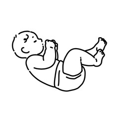 眠っている赤ちゃん＿線画