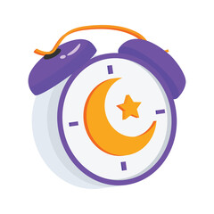 Alarm clock with crescent moon for waking up for Suhoor in Ramadan.