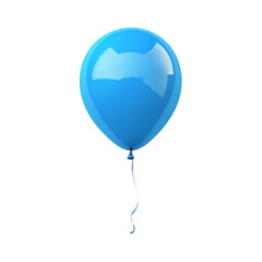Single blue balloon floating on black background a joyful symbol,