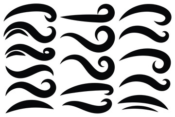 Swooshes text tails, swash underline. football, baseball typography swashes Texting tail for lettering or old varsity sport logo vector for apps or web retro style. Hand drawn swirl swoosh underline.