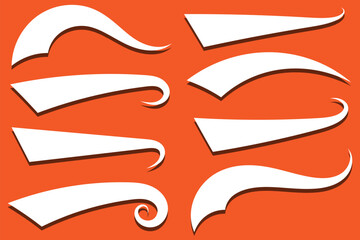 Obraz premium Swish and swash tail collection. Collection of black decorative pen lines and strokes. Underline swish tails for sport text logos, swirl calligraphic font line decoration element. Vector illustrator.