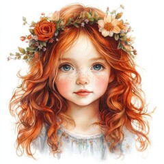 Obraz premium Charming girl watercolor style