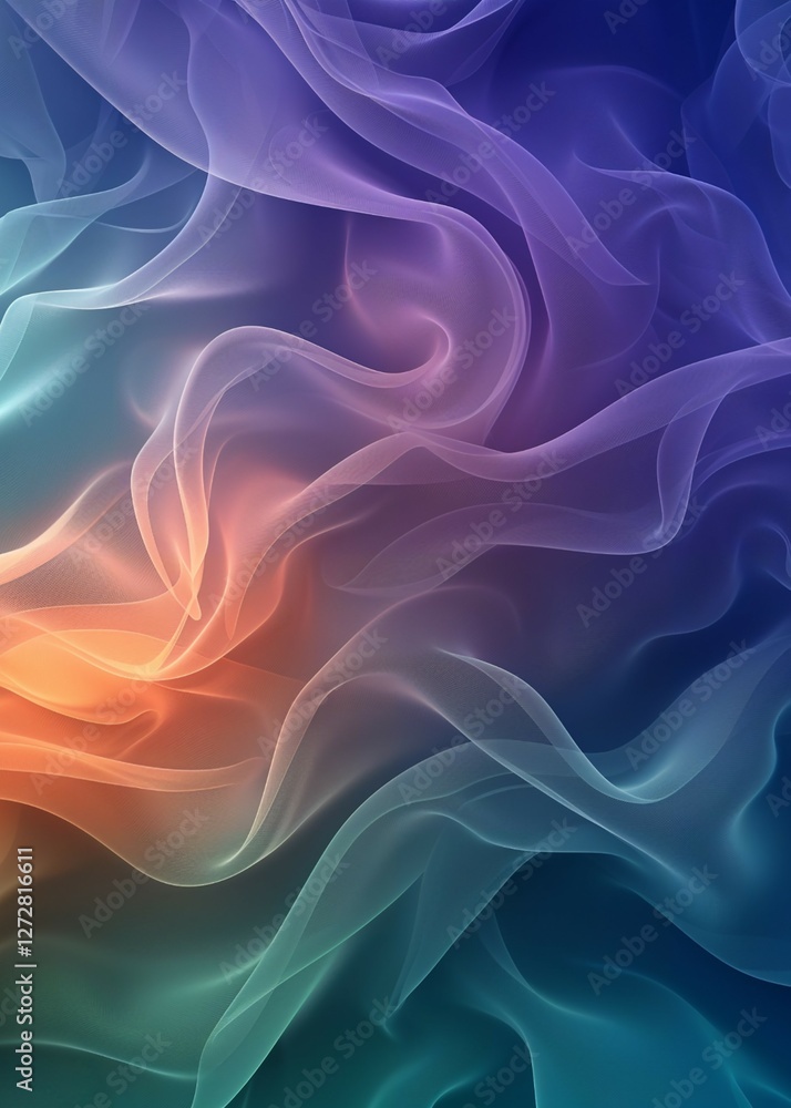 Poster abstract pastel colors waves flow smoothly creating a modern background