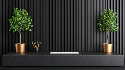 Fototapeta premium Modern Workspace Display with Plants