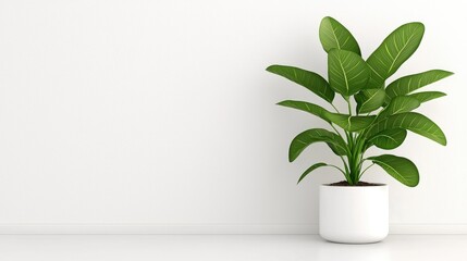 White pot plant interior minimalist design