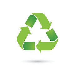 Obraz premium Light green recycle symbol is isolated on a white background. icon of reusing unwanted items to reduce the planet's waste. Concept of conservation, production, environment, renewable energy.