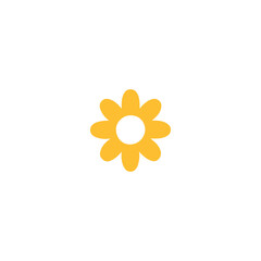 Bright Yellow Flower Icon for Spring Designs