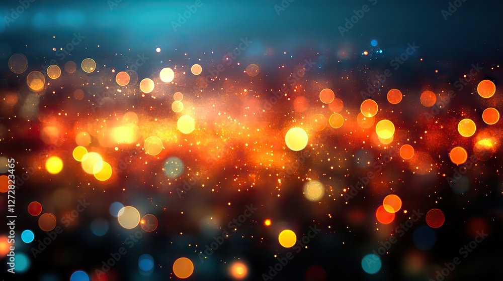 Poster blurred bokeh of light on black background for elegant,sophisticated visual effects in design projec