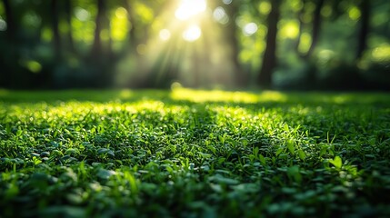 Naklejka premium blurred natural light background in the park featuring soft bokeh effects for fresh,serene outdoor design projects perfect for tranquil nature themed visuals,eco friendly concepts