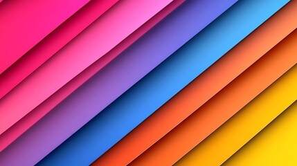 Obraz premium Vibrant diagonal stripes playfully interact creating a bold colorful abstract design. AI Generated