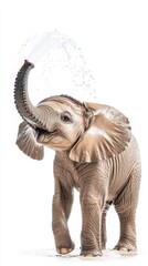 Obraz premium Playful Young Elephant Showering Itself