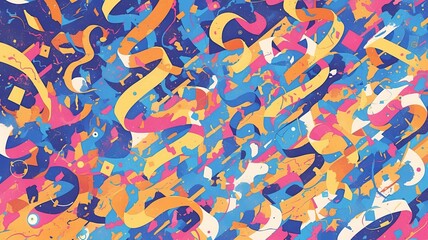 Abstract colorful ribbons background. Graphic design. Suitable for wallpapers, covers, and digital art projects