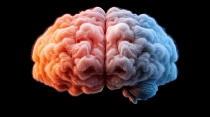 Brain surrounded by colorful smoke representing creativity and human imagination in artistic concept image