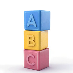 Close-up of a stack of alphabet blocks