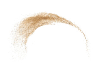 Whirl of sand isolated on white background. Top view