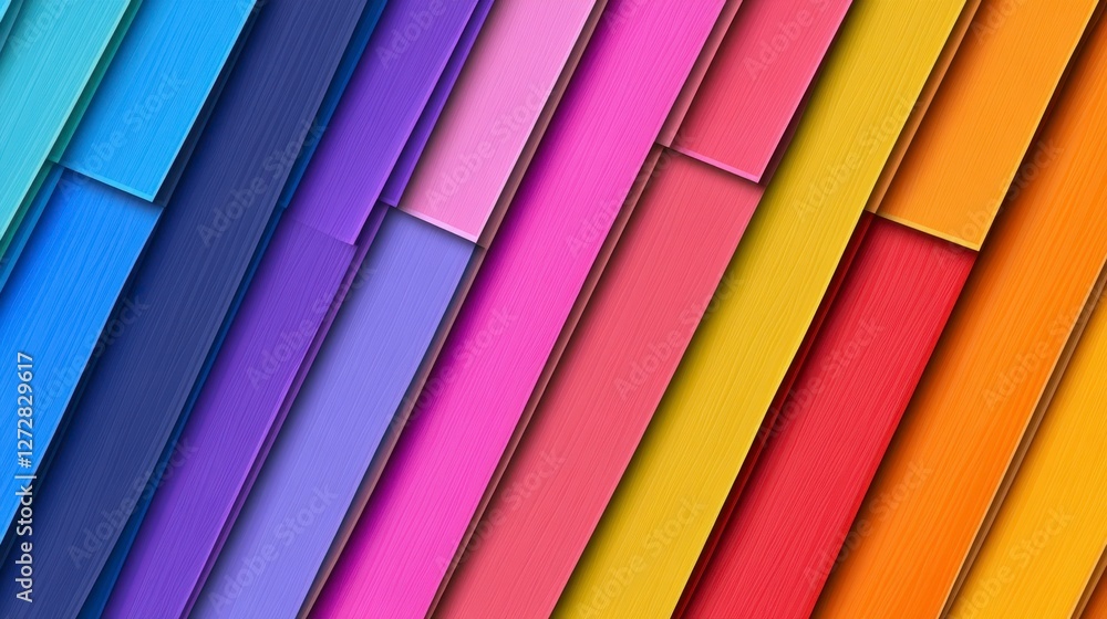Poster diagonal spectrum color palette with textured vibrant blocks illustration