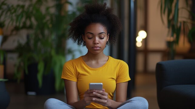 Phone overuse in a yoga class. Featuring distraction and lack of mindfulness