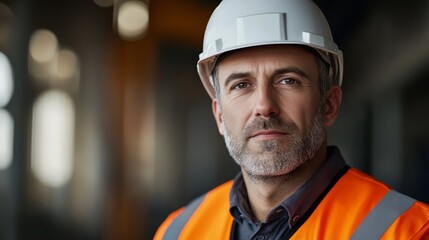 Confident engineer in safety gear, embodying professionalism and resilience in industrial expertise.