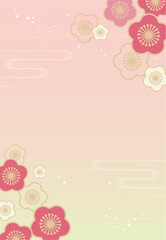 ひな祭りイメージの背景イラスト素材 ベクター 桃の花 梅の花 和花 春