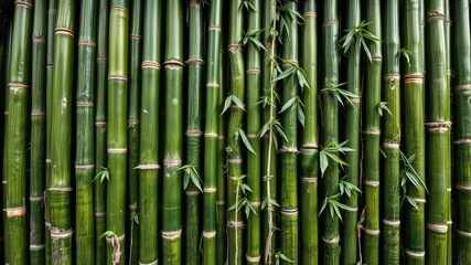 Fototapeta premium Lush Green Bamboo Forest Background, bamboo forest background