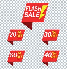 Flash sale and discount tag. 