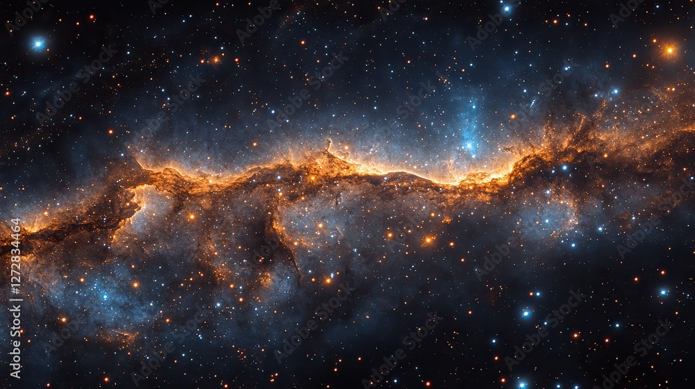 Poster captivating star field in distant galactic expanse mesmerizing deep space view