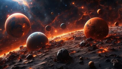 "AI-Created Artwork Depicting Science Fiction in Outer Space"