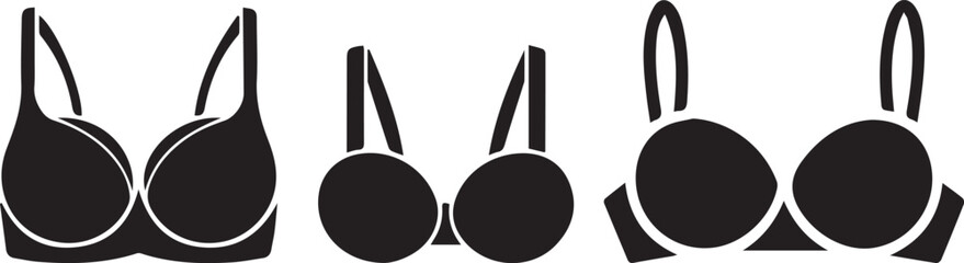 Black Silhouettes of Different Bra Styles