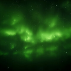 Fototapeta premium Serene Night Sky Aurora Borealis Display of Green Northern Lights with Stars in Natural Phenomenon.