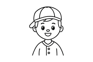Line art illustration of a cartoon character for coloring books.eps