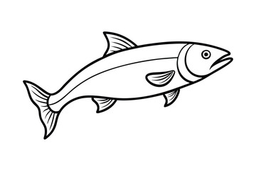 Line art illustration of a salmon fish for coloring books.eps