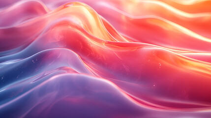 Fototapeta premium Abstract waves with fluid motion, Vibrant colors, Smooth gradients, Futuristic design, Dreamlike landscape