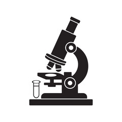 Microscope Vector Icon for Science and Laboratory Research. Flat Microscope Symbol for Medical, Biology, and Chemistry Studies. Modern Microscope Illustration for Education and Scientific Analysis