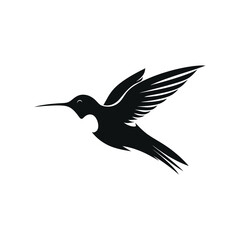 Obraz premium Black and white vector illustration of a flying bird